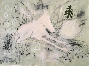 Deer painting by Christine Hales