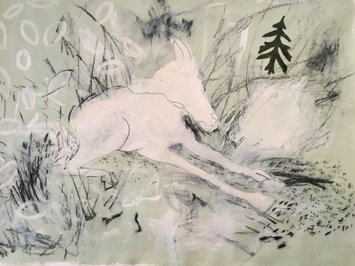 Deer painting by Christine Hales